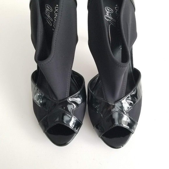 Donald J Pliner Pausha Peep Toe Pumps Sandal Black - Picture 7 of 11